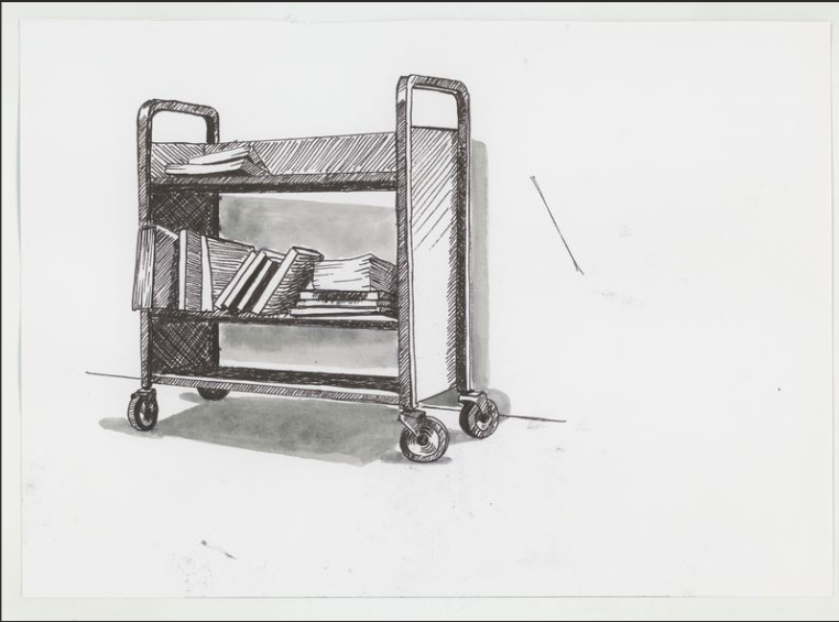 Illustration: library cart